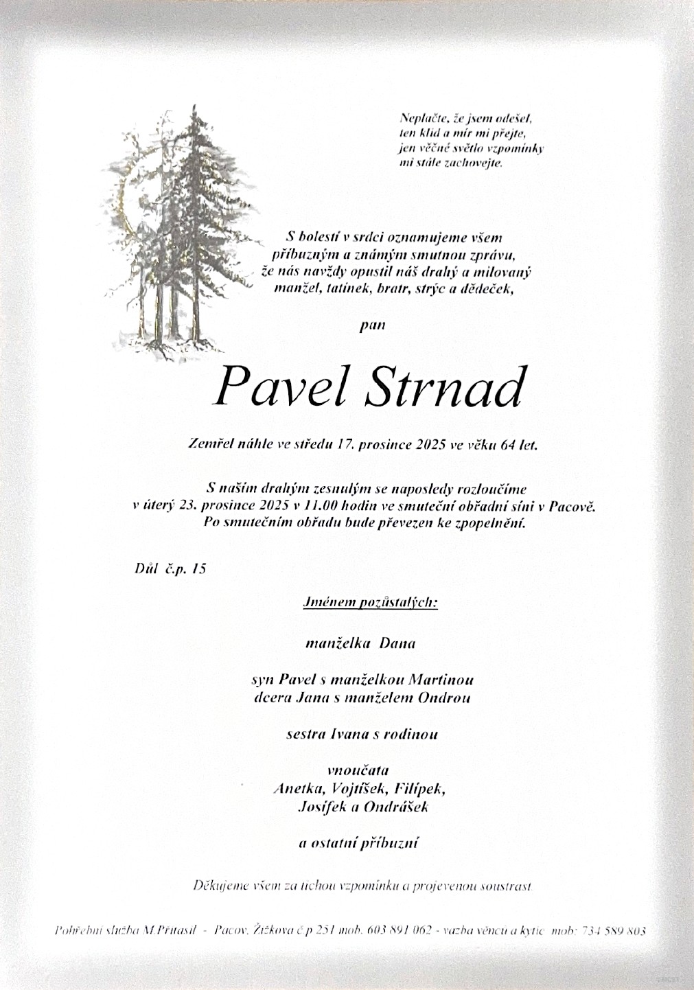 Pavel Strnad 17. prosince 2025