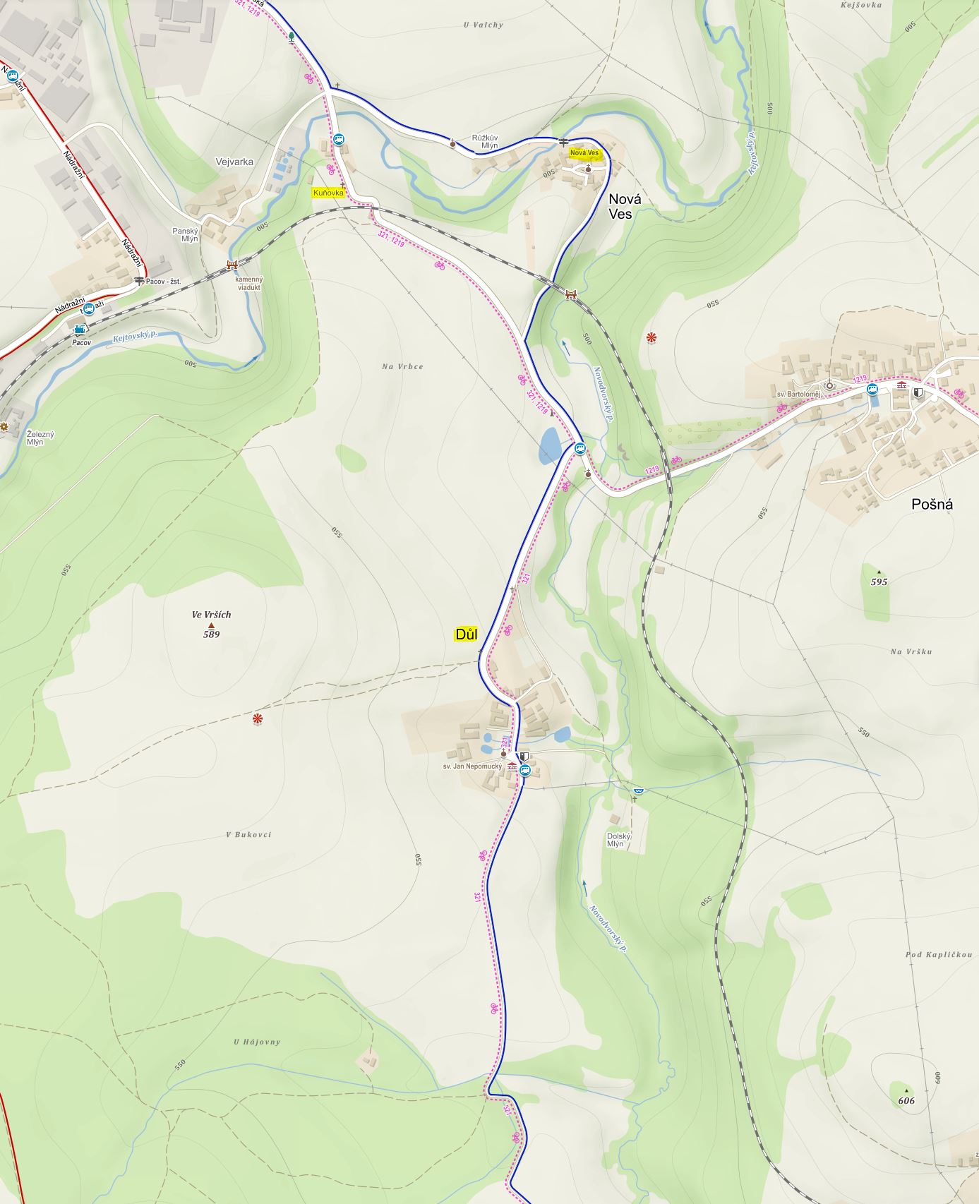 Důl - turistická mapa